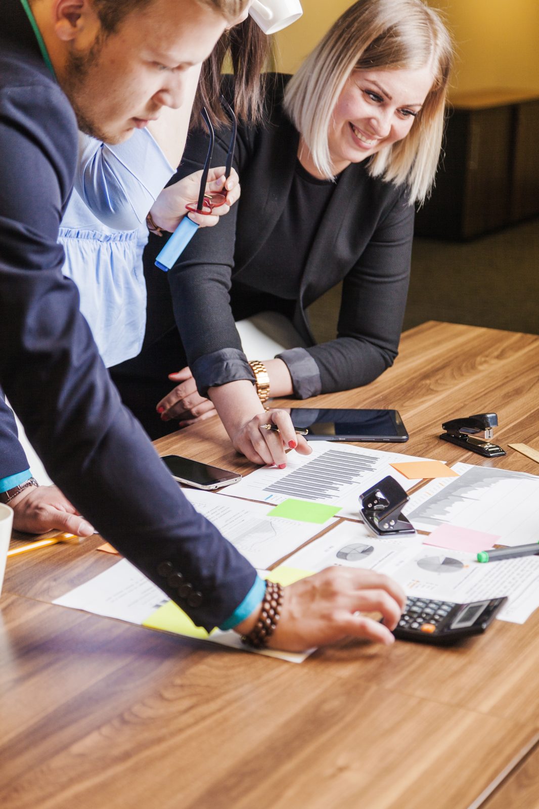 Business team discussing bridge loan options
